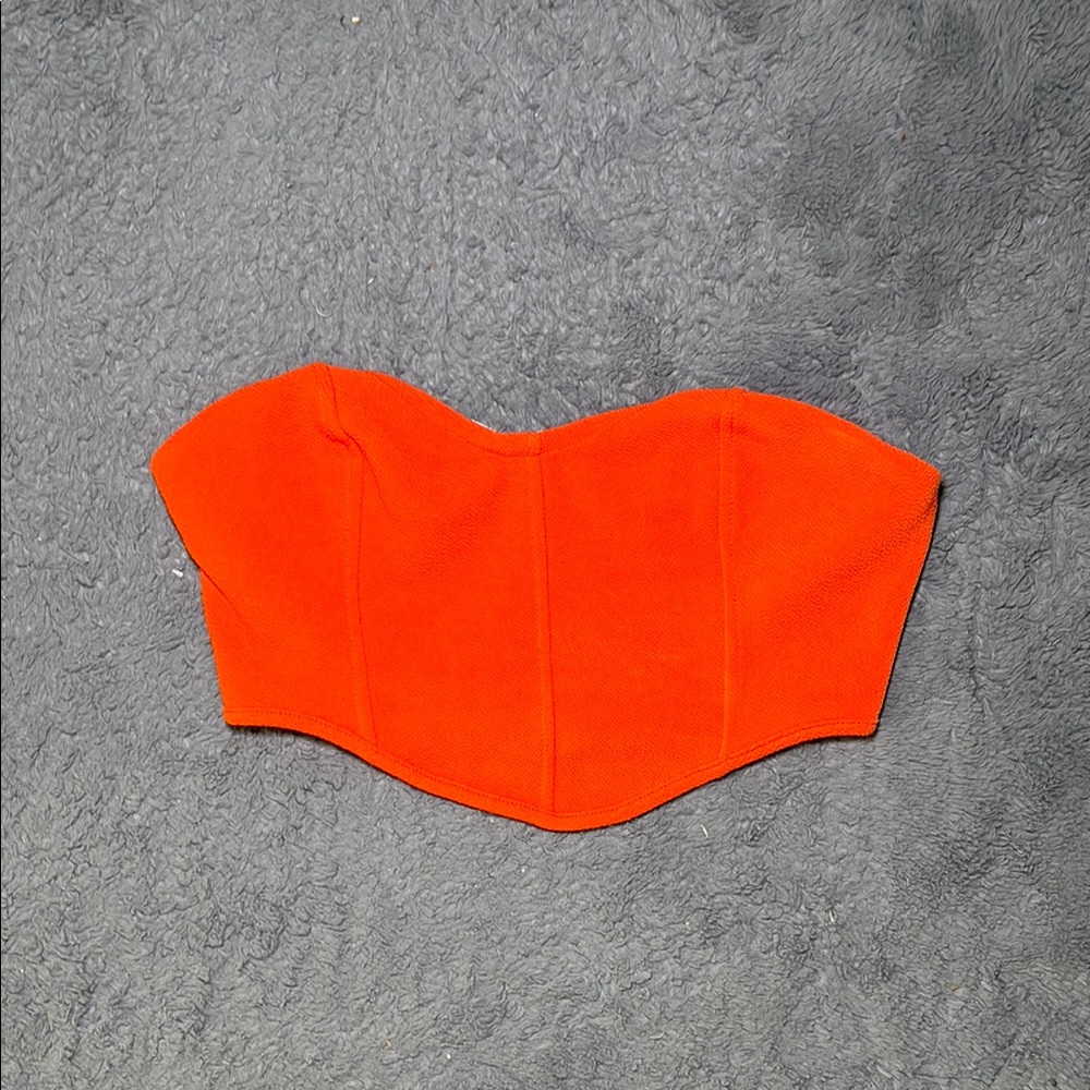 Orange Strapless Women's Top